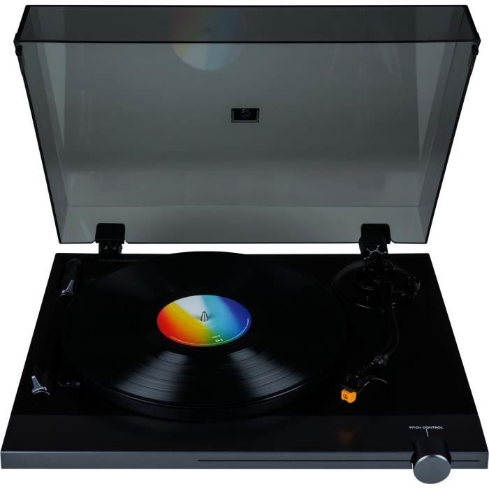 THOMSON TT700 - Giradischi Premium 33 e 45 giri - Testina Audio Technica AT91 - Antiskating - Nero