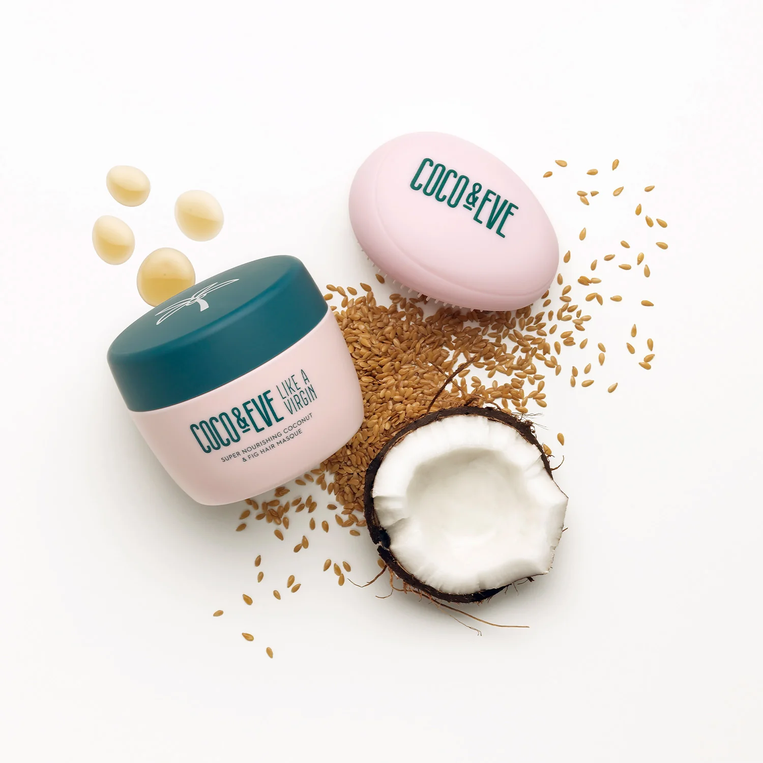 Like A Virgin Super Nourishing Coconut & Fig Hair Masque + Brush - Maschera Nutriente Capelli, Maschera Idratante Capelli