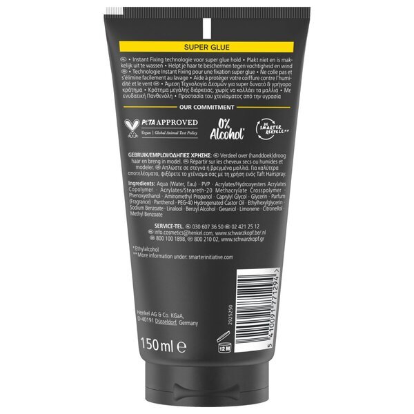 Schwarzkopf Taft Super Glue gel za kosu Level 14, tuba, 150 ml