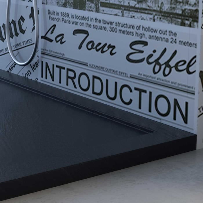 Receveur de douche extra plat 80x100 cm en acrylique anthracite - Modèle Solid UltraSlim