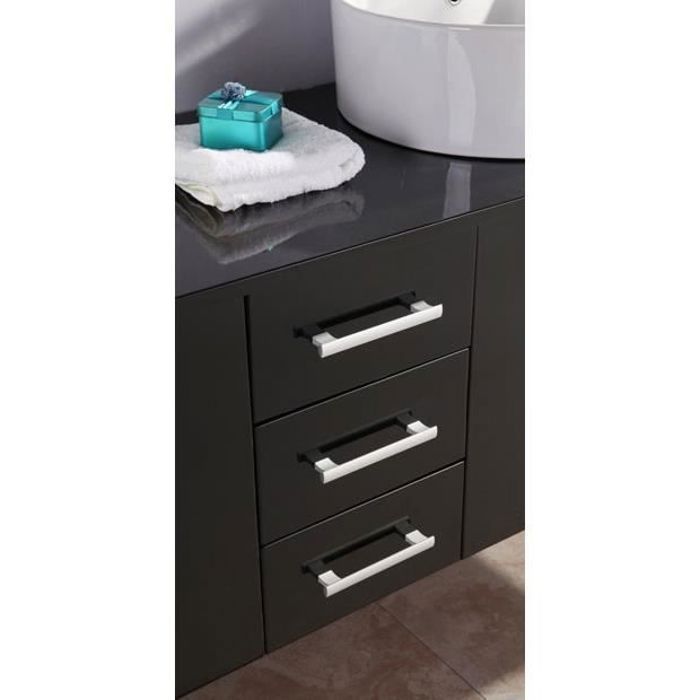 MEUBLE SALLE DE BAIN NOIR - VASQUE LUXE, DOUBLE LAVABO mod. Butterfly 150 cm