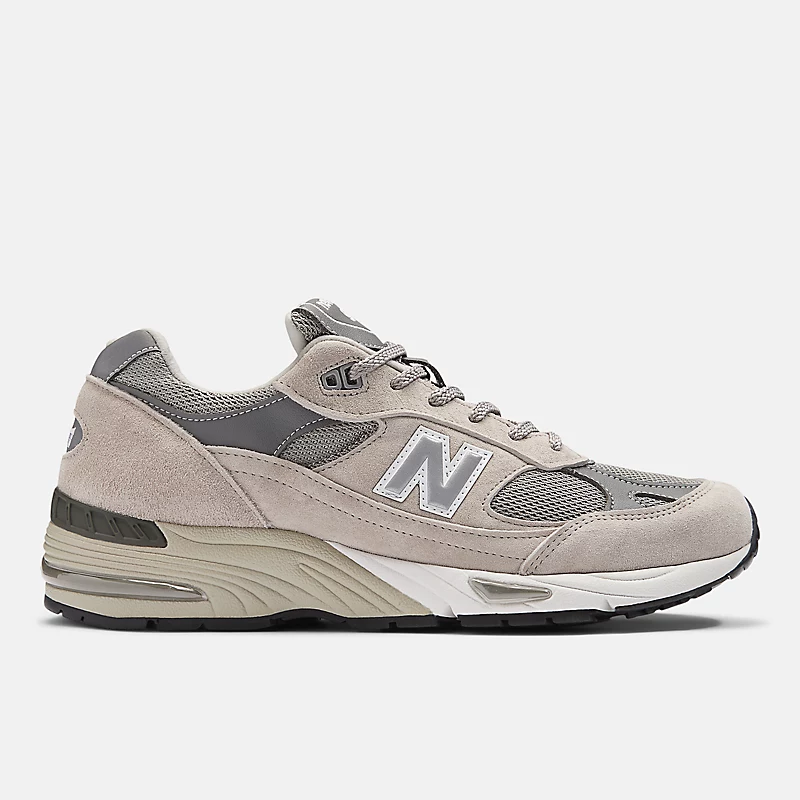 MADE in UK 991v1 Herrenschuhe - Grau mit Weiß