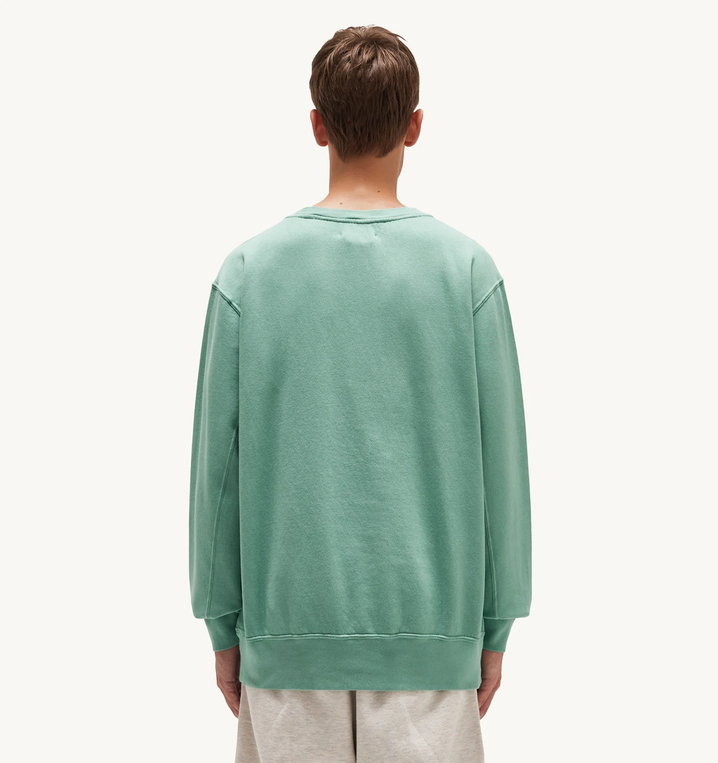 HANORAC RELAXED CROIALĂ DIN JERSEY DE BUMBAC PERIAT VERDE