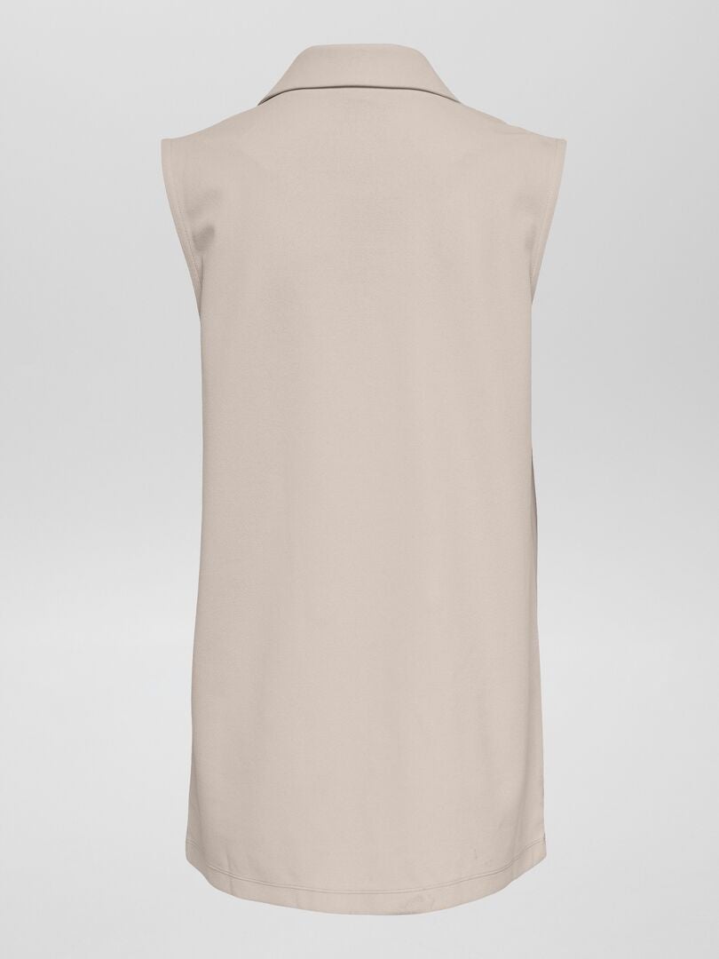 'JDY' Mouwloze Zachte Blazer - BEIGE