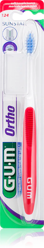 Escova de dentes macia GUM Ortho 124 para aparelhos ortodônticos