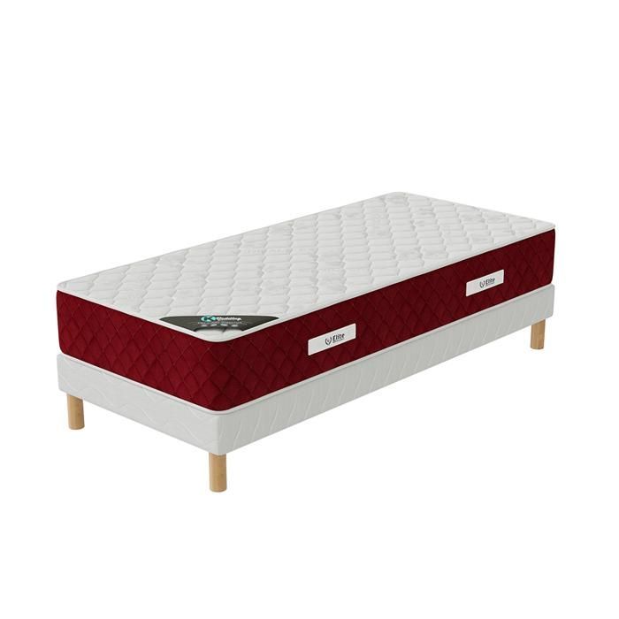 Rosso 90x200 Set | Bed base + polyurethane mattress | 25 cm firm comfort | Premium finishes