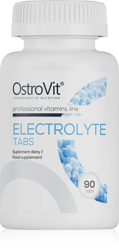 Os comprimidos de suplemento alimentar OstroVit Electrolytes garantem o equilíbrio eletrolítico.