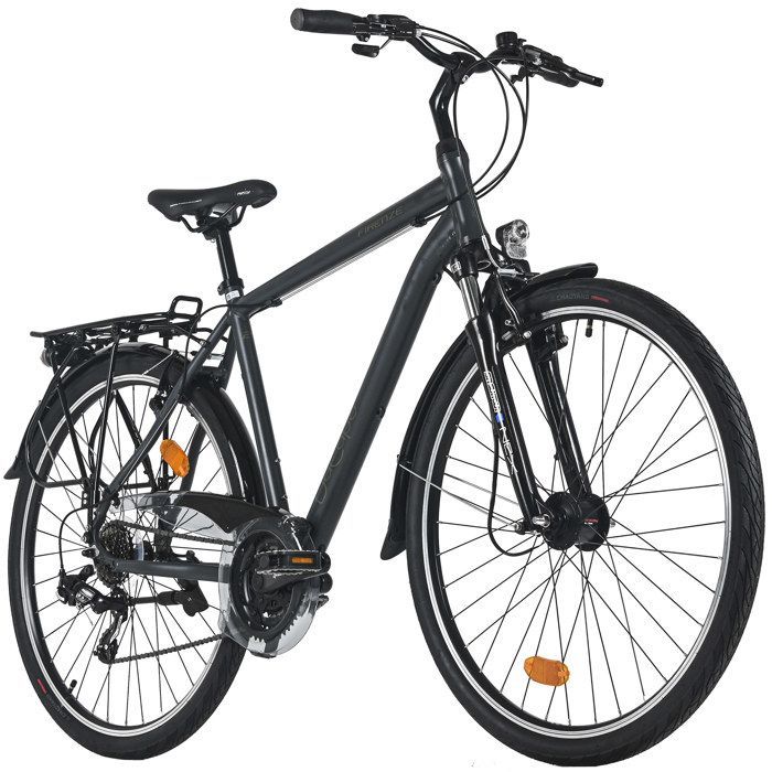 DaCapo Herren-Hybridrad Firenze 100, 28 Zoll, Grau, 21 Gänge, 53 cm Rahmen, V-Bremsen