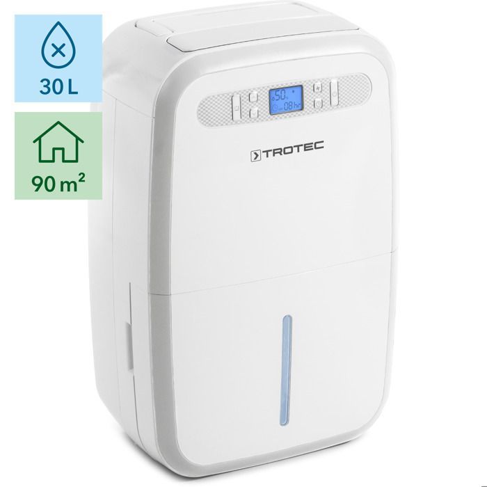 Desumidificador TROTEC TTK 95 E - 90m² - 30l/dia com proteção contra transbordamento