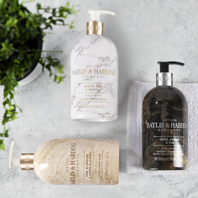 Tekuté mydlo na ruky Baylis & Harding Elements Ružový kvet a lotosový kvet