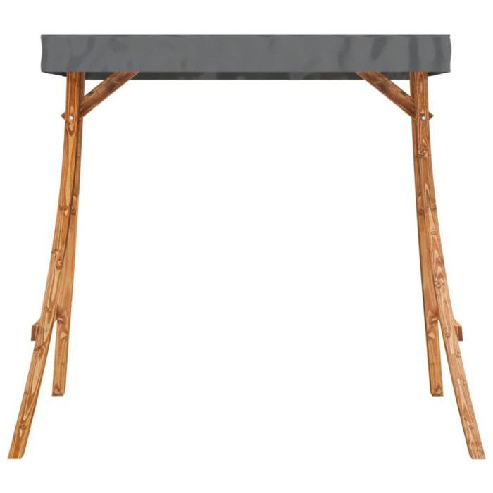 vidaXL Cadre de balançoire toit anthracite Bois courbé à finition teck, Anthracite, polyester