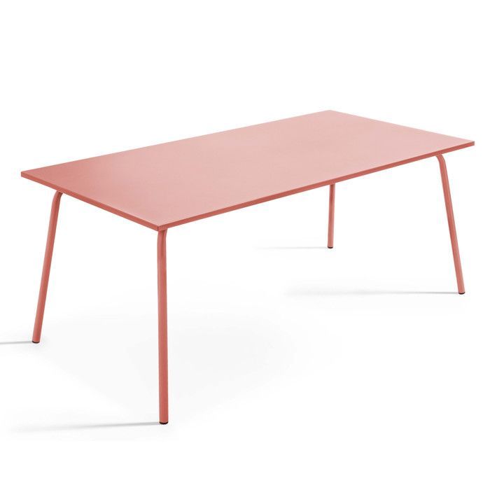 Ensemble table de jardin et 8 chaises en métal argile Palavas, Oviala