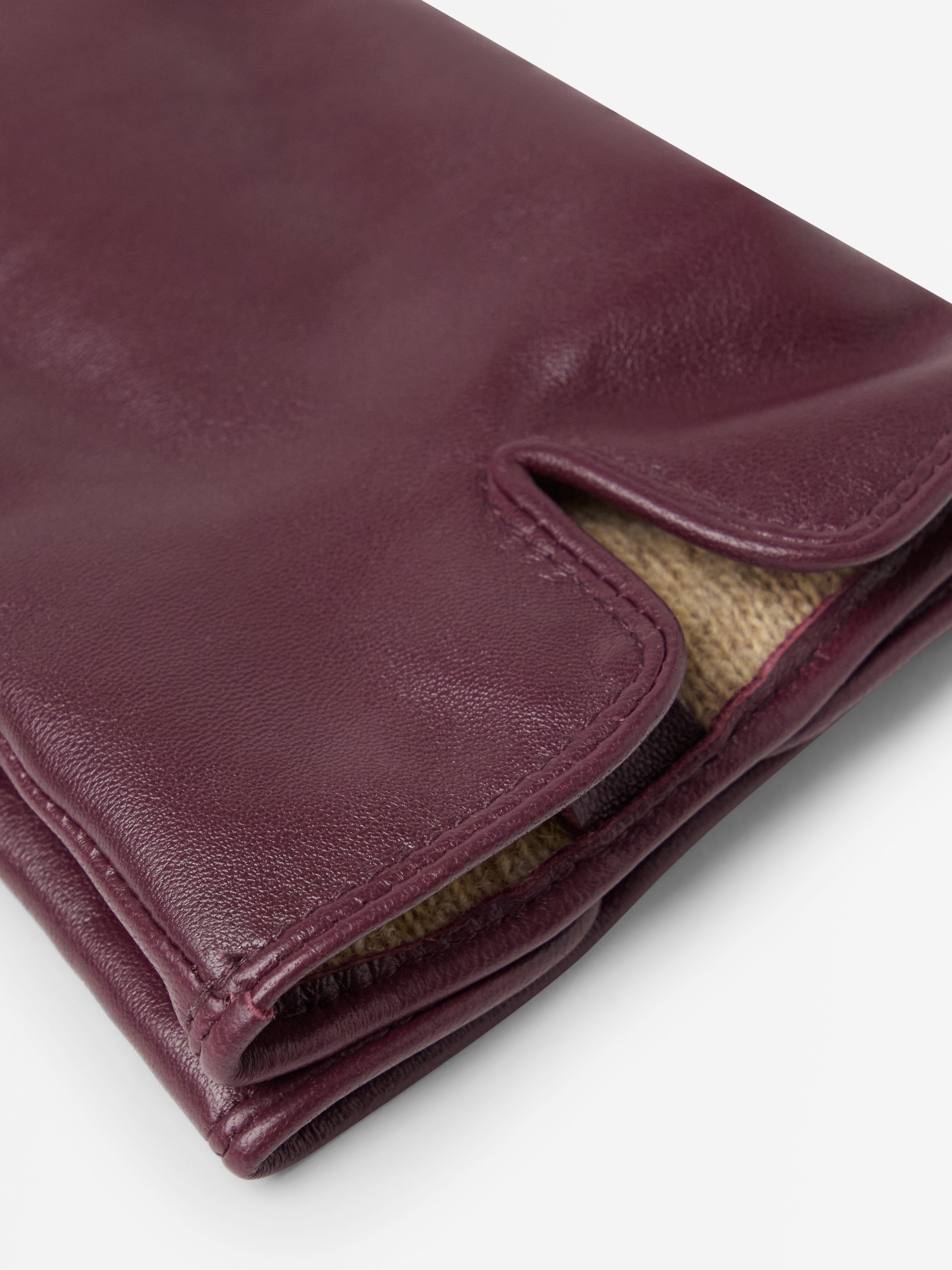 Handskar i skinn Dark Dusty Red