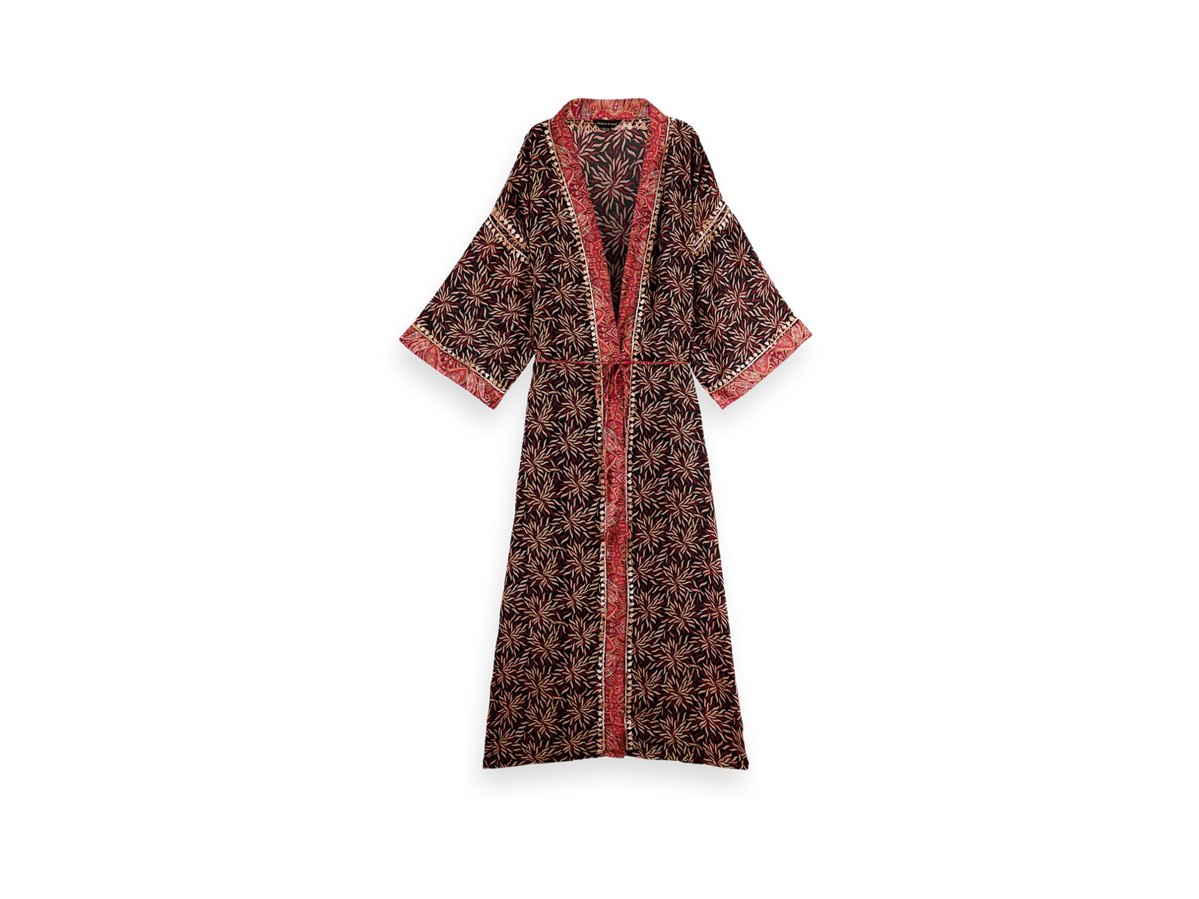 Jaypur Sari Kimono Flor Oscura Largo