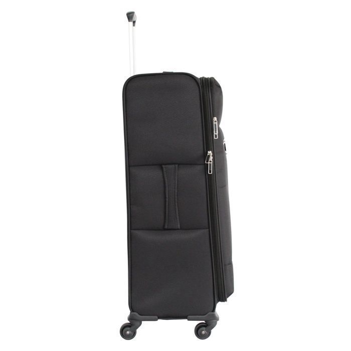 Maleta grande Alistair - Colección Breeze - 4 ruedas - Lona suave - Negra
