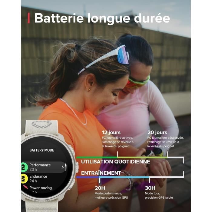 Montre connectée sport GPS - SUUNTO RUN FROST GRAY - Amoled - Altimètre - Bracelet textile