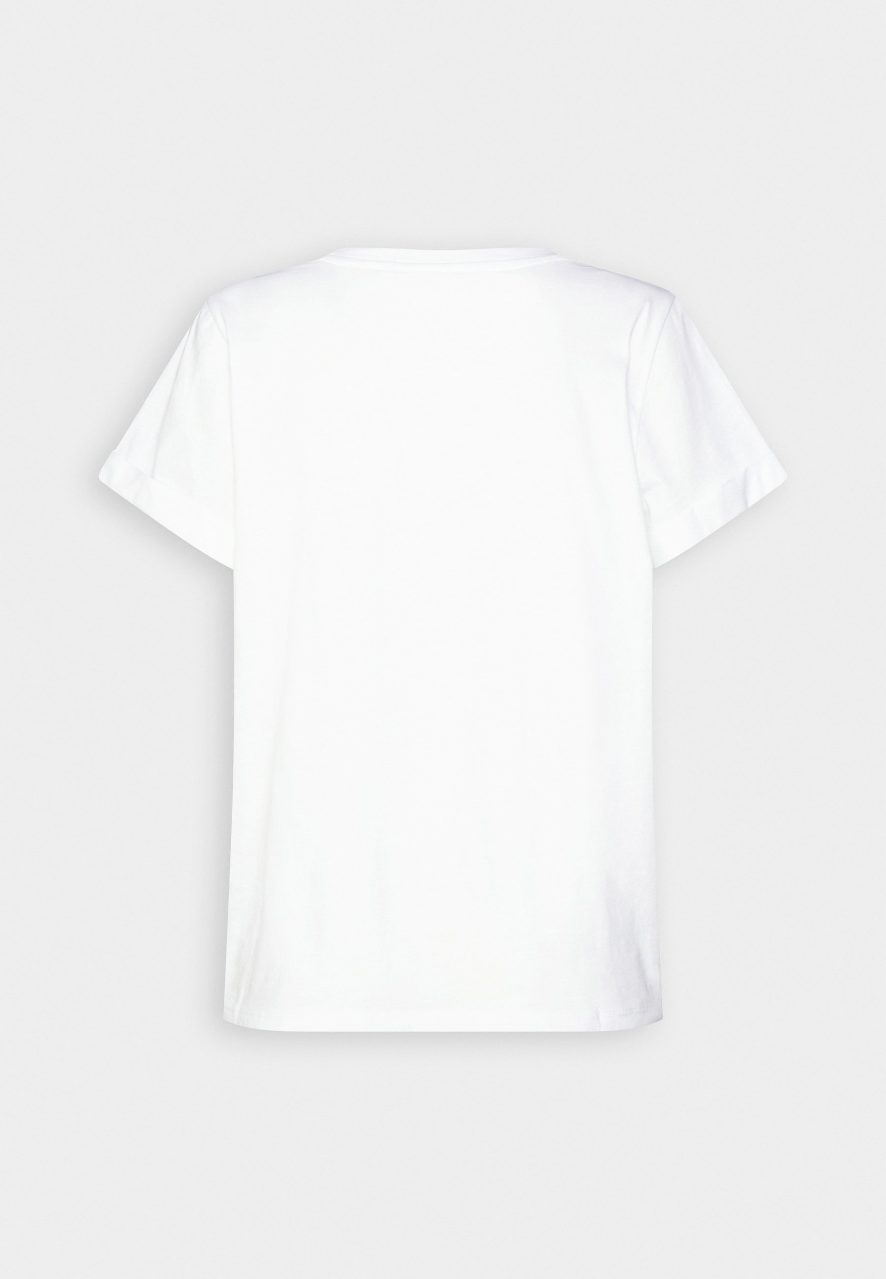 Guess ROLL CUFF - T-shirt stampata - bianco puro