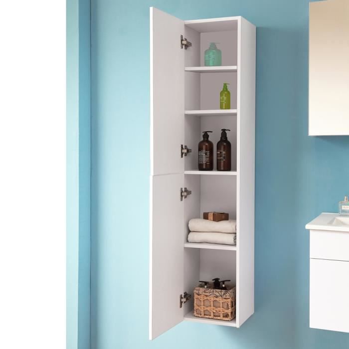 Conjunto de baño de 60 cm con lavabo individual, 5 piezas, 2 cajones, patas, color: blanco