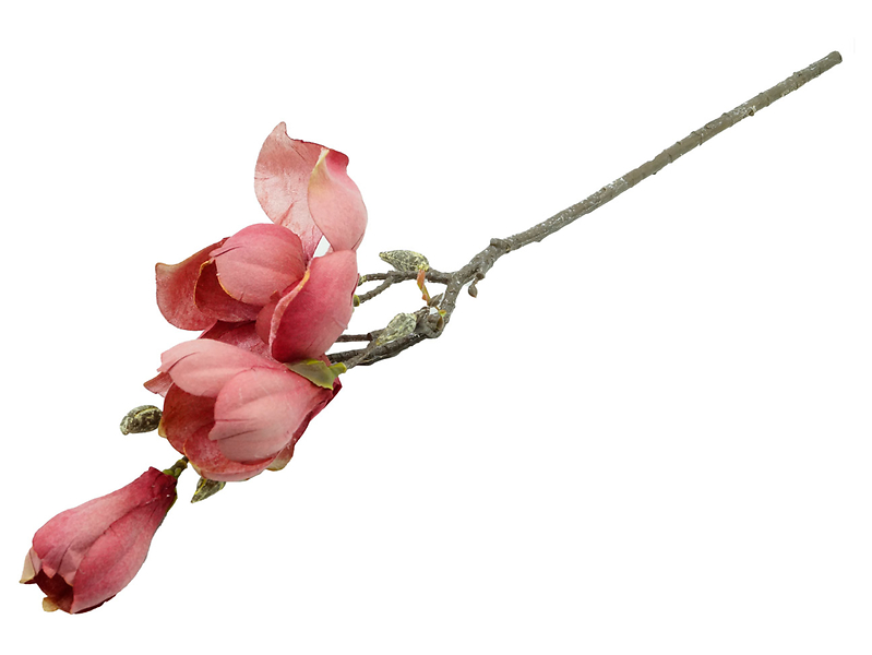 Sztuczna gałązka magnolia 60 cm różowa