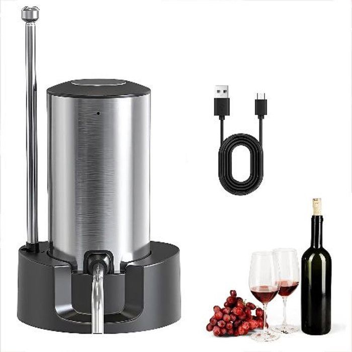 Electric Wine Decanter - DEMA - Electric Wine Aerator - USB-C Rechargeable - Extendable Tubular Base
