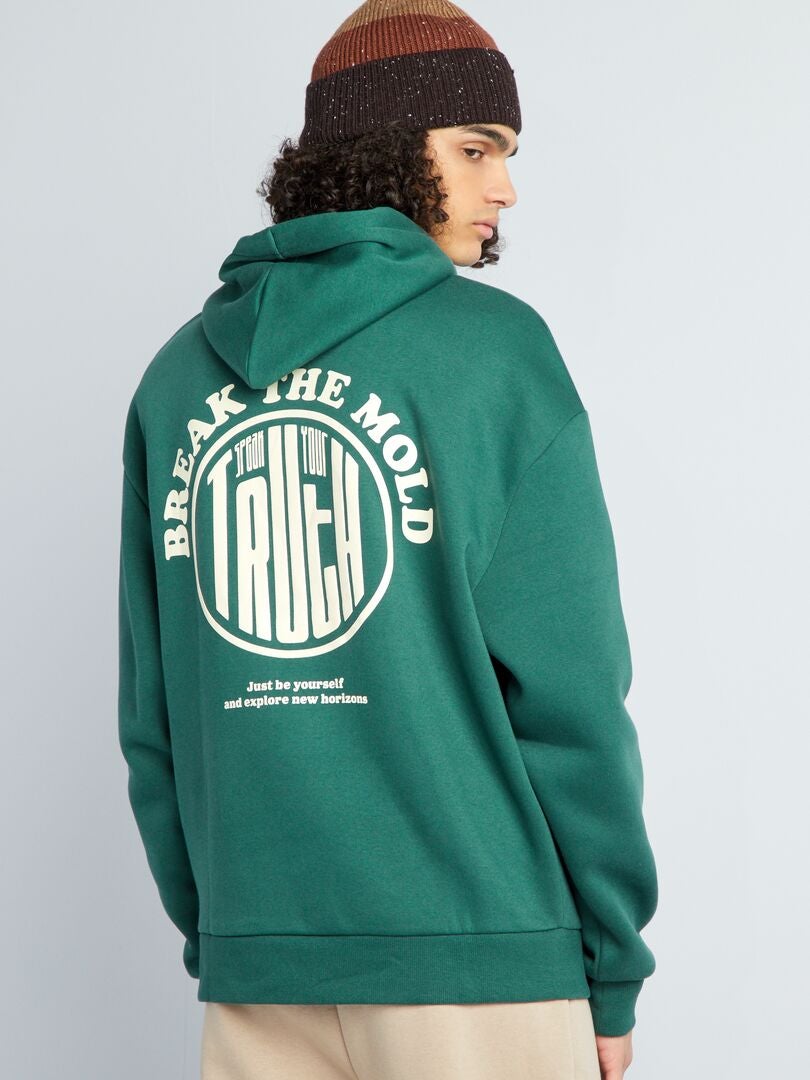 Moletom com Capuz Estampado - VERDE