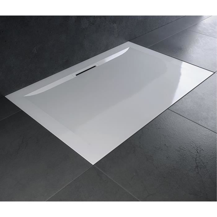 Plato de ducha antideslizante Flight Pure 140x80 - Jacob Delafon - PN24 - Blanco mate - Hormigón sintético