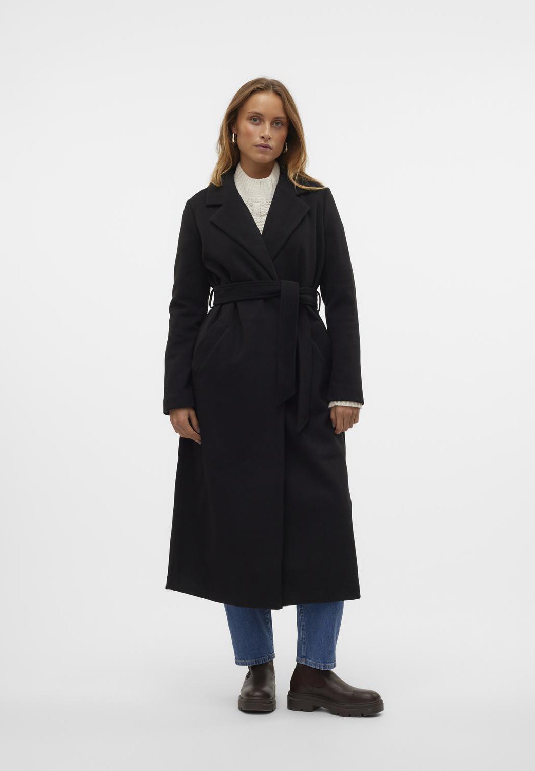 Vero Moda VMFORTUNEAYA LONG - Manteau classique - noir