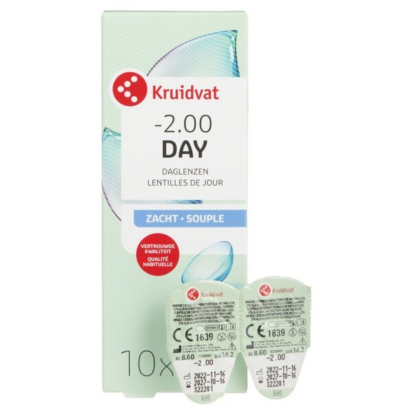 „Kruidvat Opticare“ – 2,00 ml minkšti dieniniai kontaktiniai lęšiai<br>Medicinos prietaisas – 10 vnt.