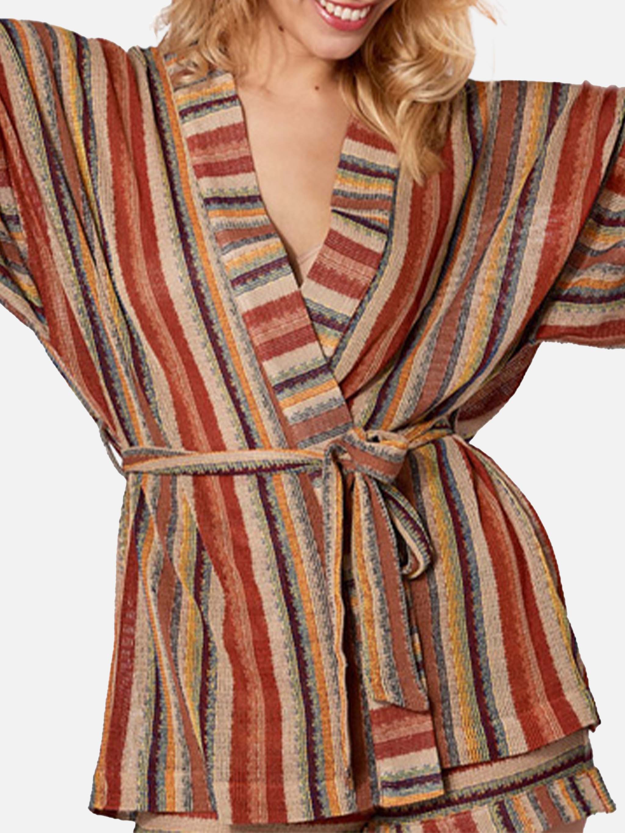 Gebreide kimono in Navajo-stijl