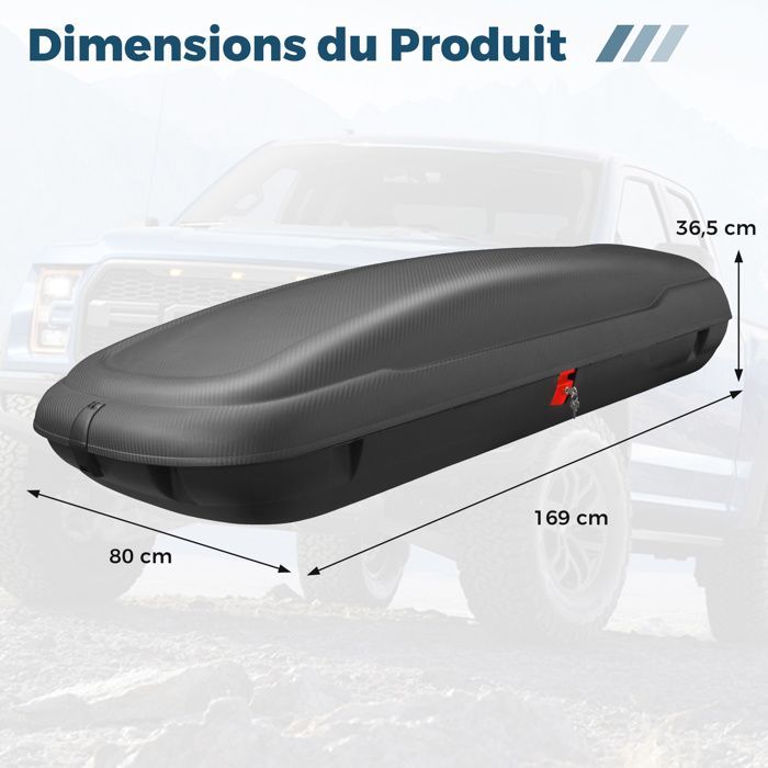Cofre de techo rígido para coche COSTWAY de 400 L - Llaves, correas, apertura lateral, impermeable, para coches con barras de techo, negro