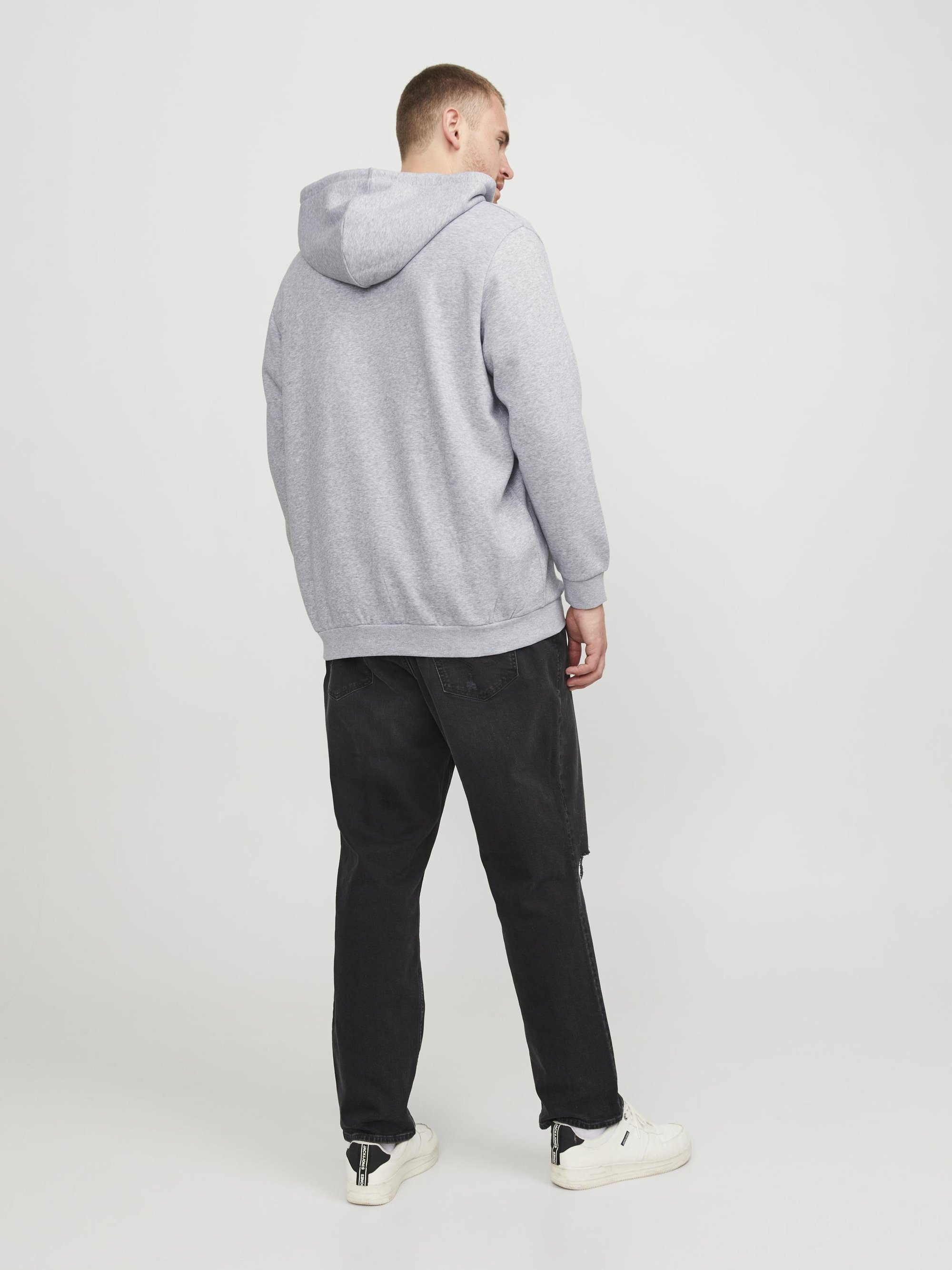 Jack & Jones JJEBRADLEY PLUS - Sweatshirt met rits - lichtgrijs gemêleerd