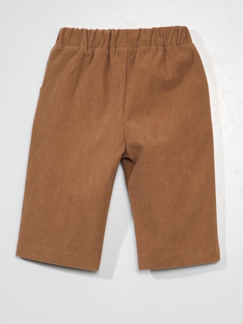 Effen corduroy broek - BRUIN