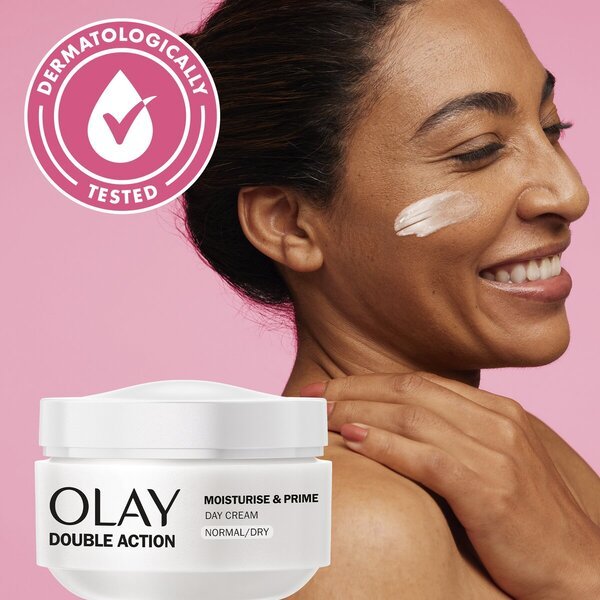 Denný krém a podkladová báza Olay Double Action 50 ml - Normálna a suchá pleť