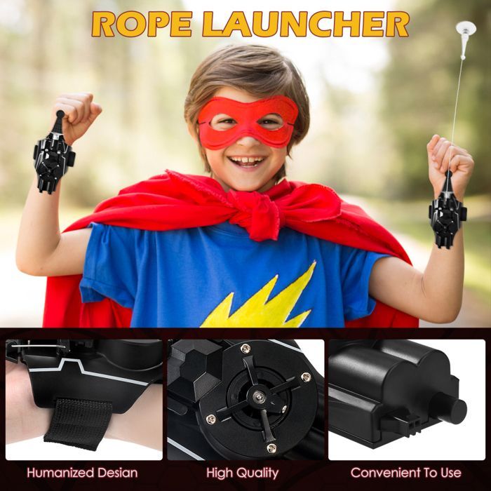 Guante lanzador con efecto de telaraña para niños, guante lanzador con efecto de luz y telaraña.
