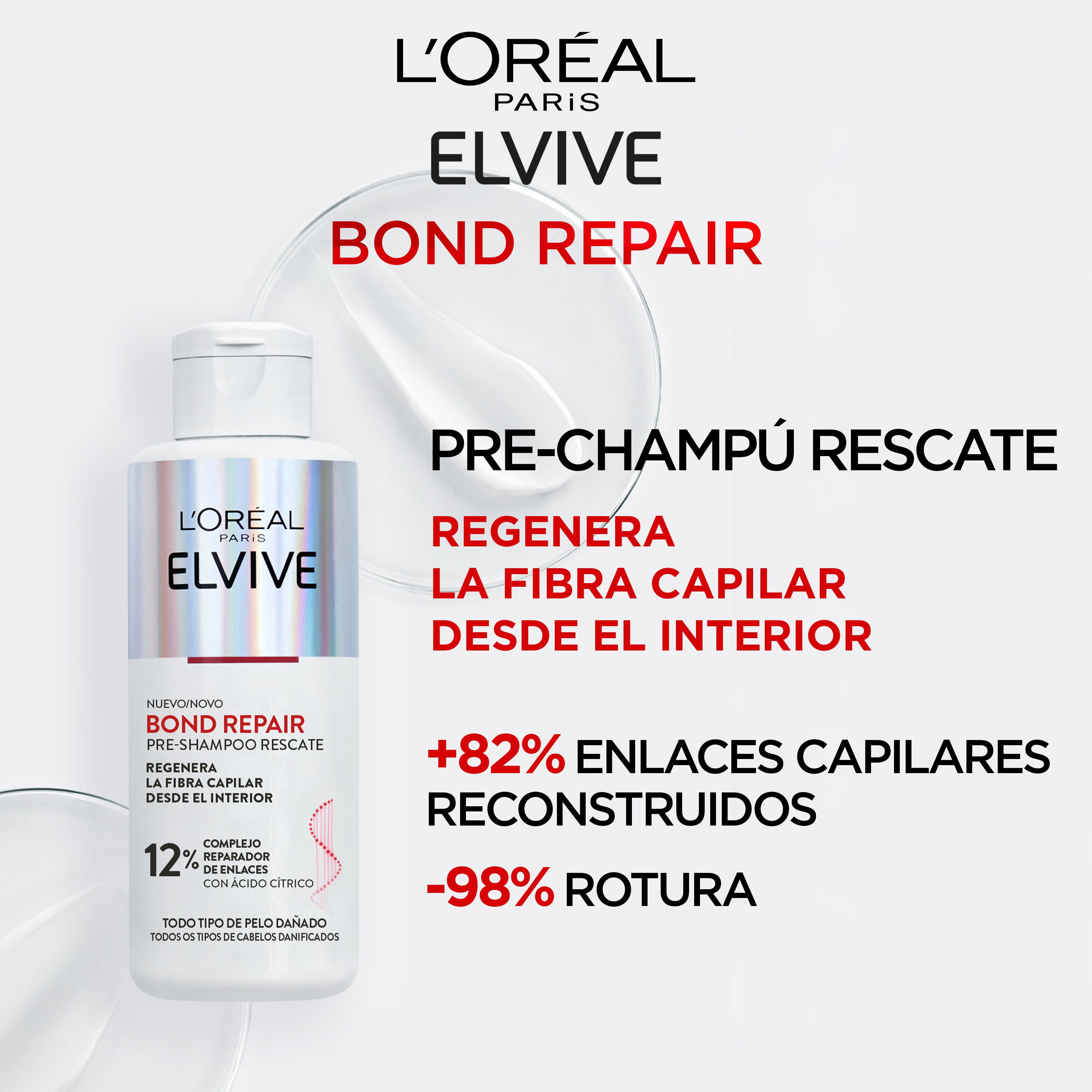 ELVIVE Bond Repair prieš šampūną veikianti giluminio atkūrimo priemonė Šampūnai
