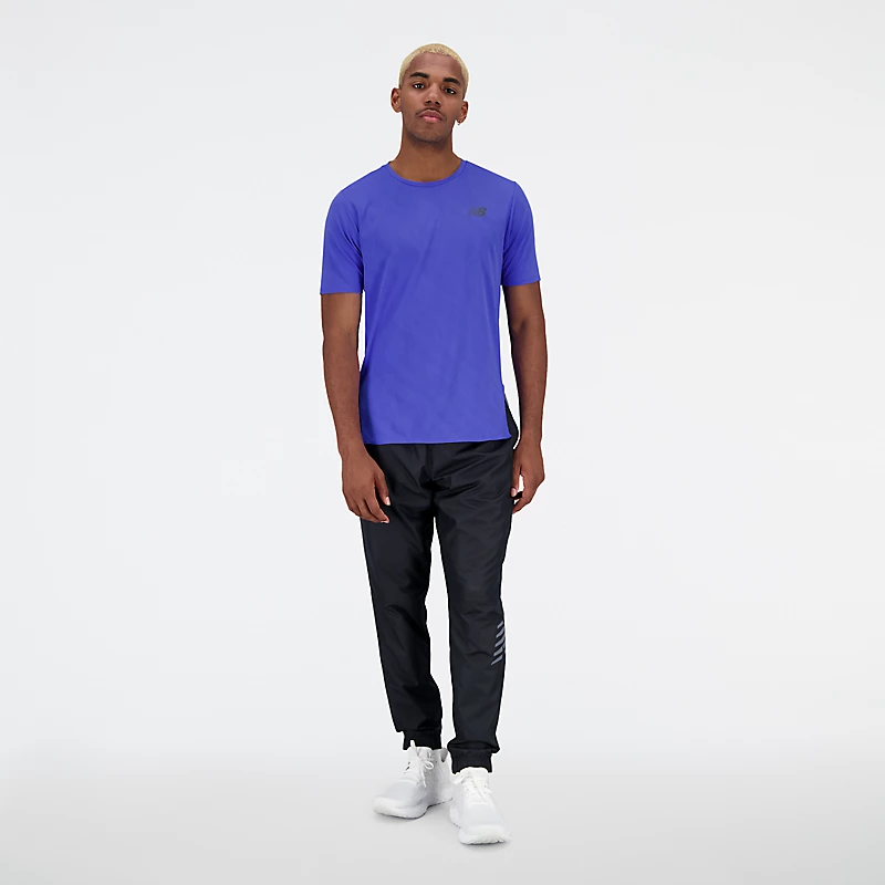 Q Speed Herren-T-Shirt mit Jacquard-Muster und kurzen Ärmeln – Marineblau
