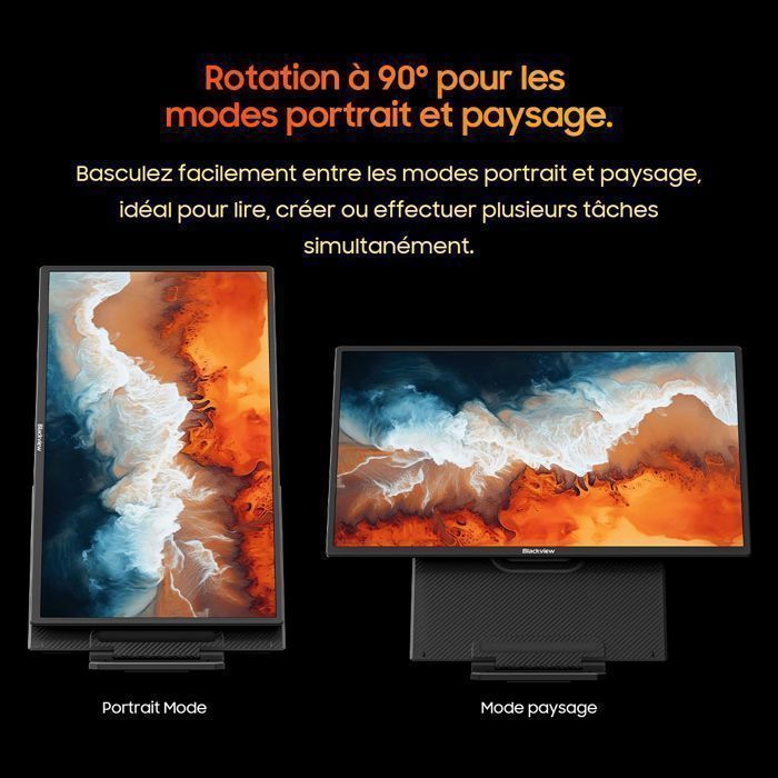 Blackview Table 10 23.8-inch Portable Monitor 1920*1080 FHD Eye Comfort IPS Screen for PC - Black