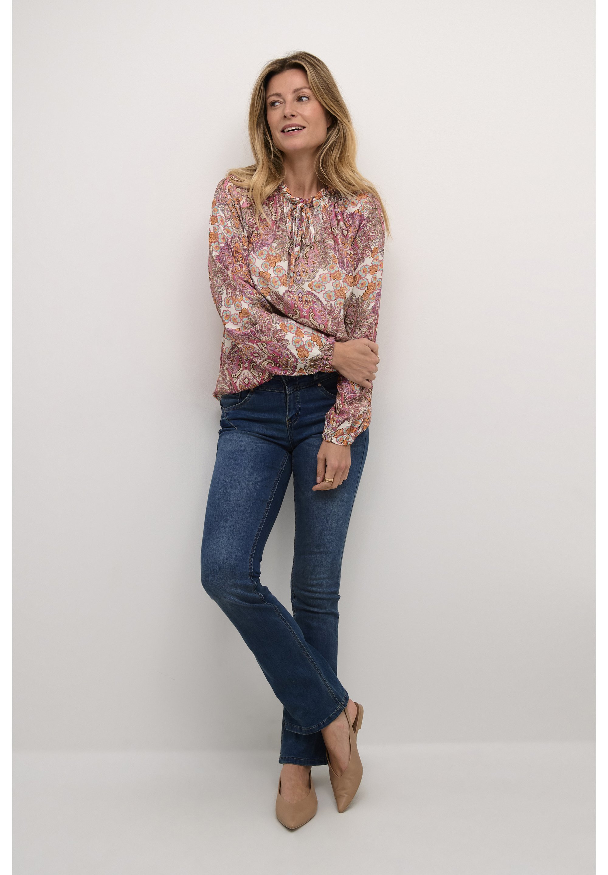 Crème ASTRA - Blouse - roze paisley