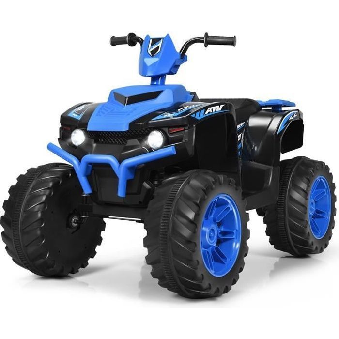 Quad eléctrico COSTWAY de 12 V para niños de 3 a 7 años, con luces, música e historias, 104 x 67 x 74 cm, para diversos terrenos, color azul.