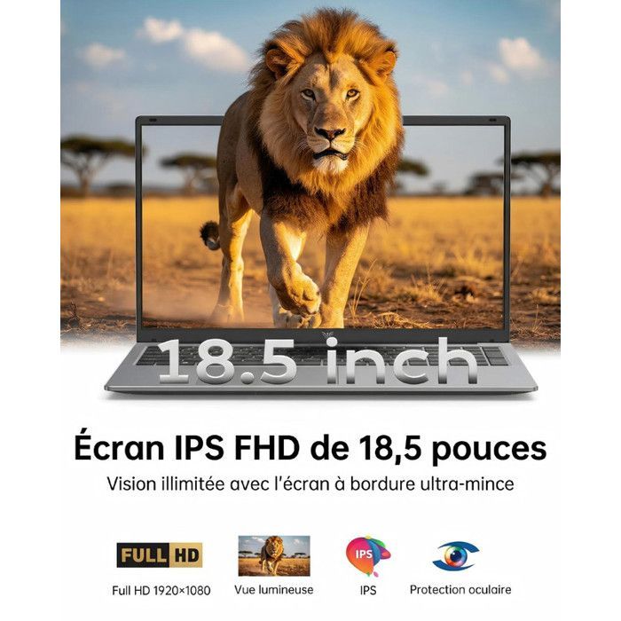 Laptop da 18,5 pollici, AMD Ryzen 4300U (4 core/4 thread, fino a 3,7 GHz), 16 GB di RAM DDR4 + SSD da 512 GB, batteria da 7000 mAh, Bluetooth 5.0.