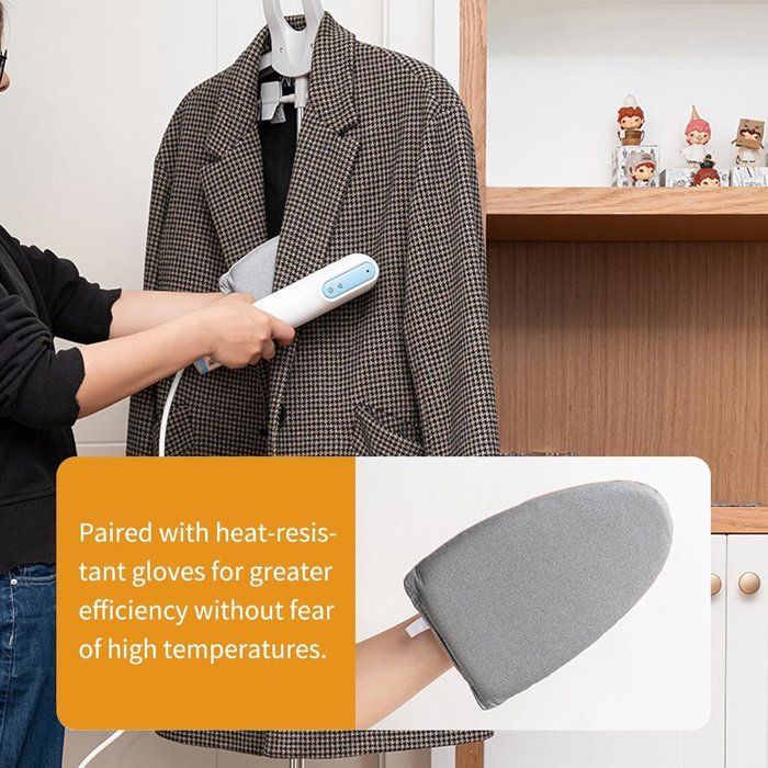 Cabide para roupas - Cabide dobrável para passar roupa - Cabide para vaporizador de roupas - Cabide dobrável - Cabide portátil para vapor com luvas