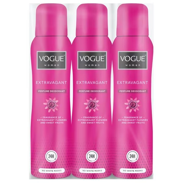 Vogue Women Extravagant dezodorants aerosols<br>3 x 150ml