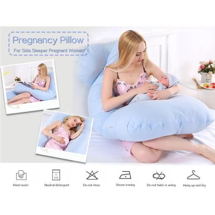 70x130cm Housse Coussin d'allaitement,Coussin de grossesse forme d'un U Oreiller de maternité soin maman corpsétement corps Cadeau