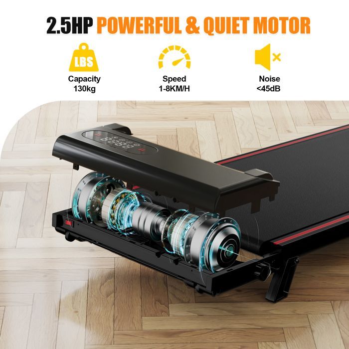 Tapis de course pliable - DSKEUZEEW - 4 en 1 - Inclinaison 7% - Vitesse 1-8 km/h - Moteur 2,5 HP