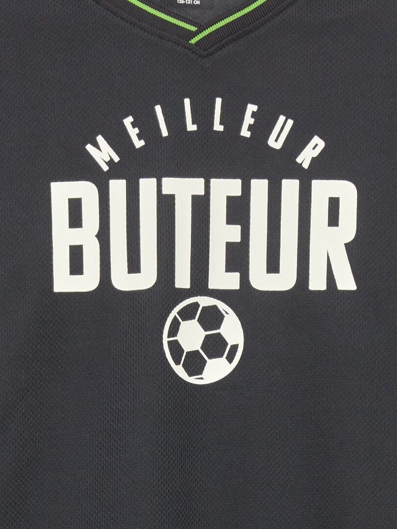 T-shirt met korte mouwen en meshstof - ZWART