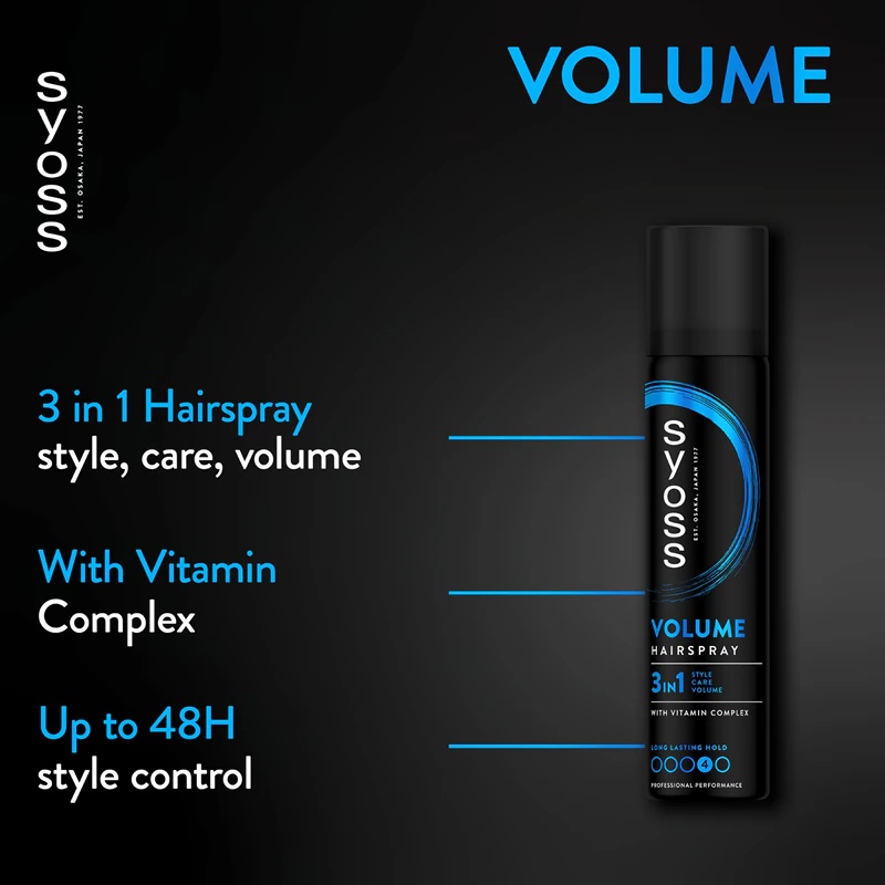 Syoss Volume Hairspray lak za lase z močno fiksacijo 48 ur
