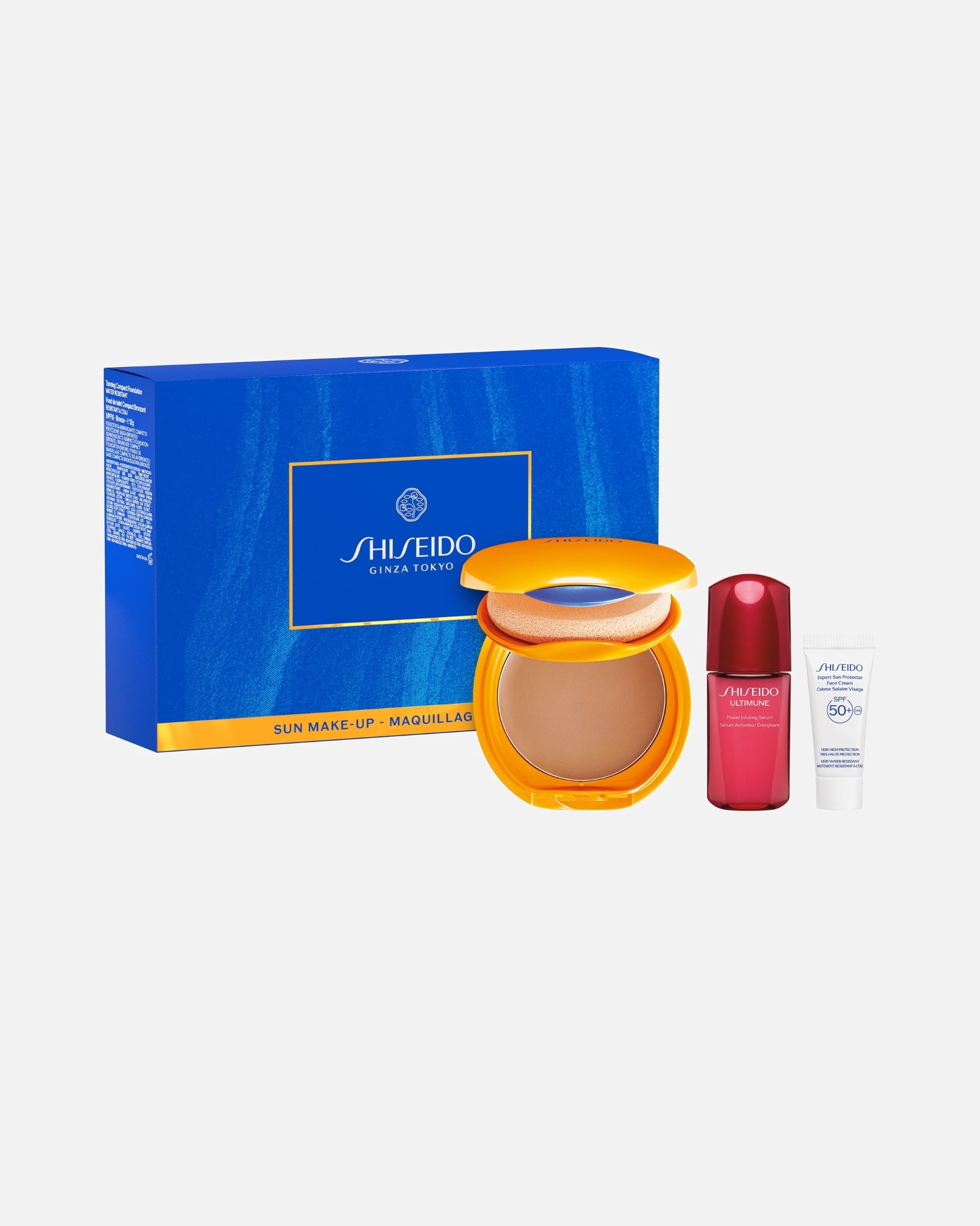„Shiseido“ apsauginis makiažo rinkinys veidui nuo saulės – bronzinė spalva – 1 vnt.