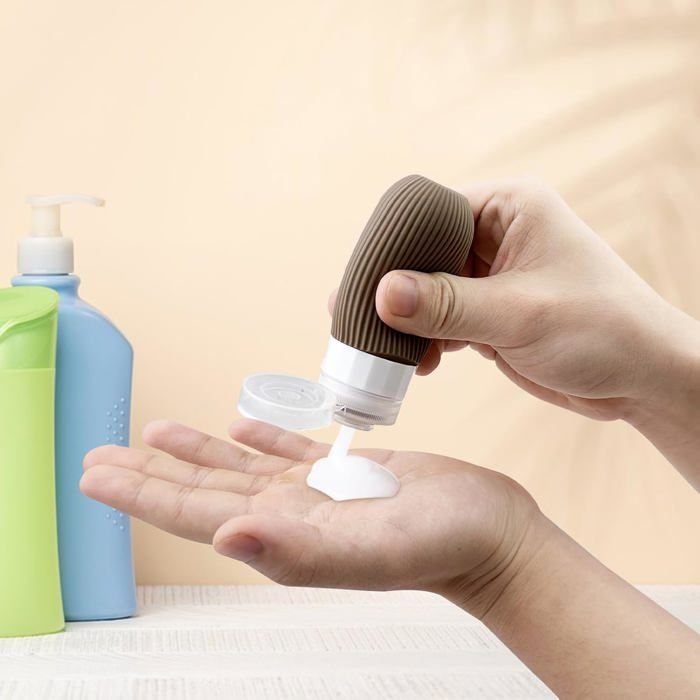 Flacon Voyage(4Pcs), -100Ml, Kit Produit Toilette Travel Squeeze Bottle, pour Shampooing, Lotion, Gel Douche
