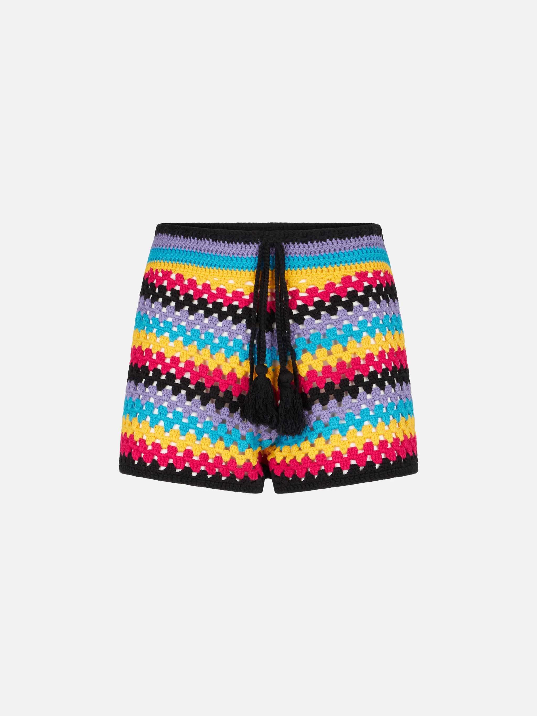 Veelkleurige gehaakte shorts