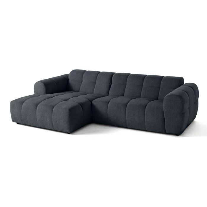 Ray – Ecksofa links – 4-Sitzer – Strukturierter Stoff – Grau